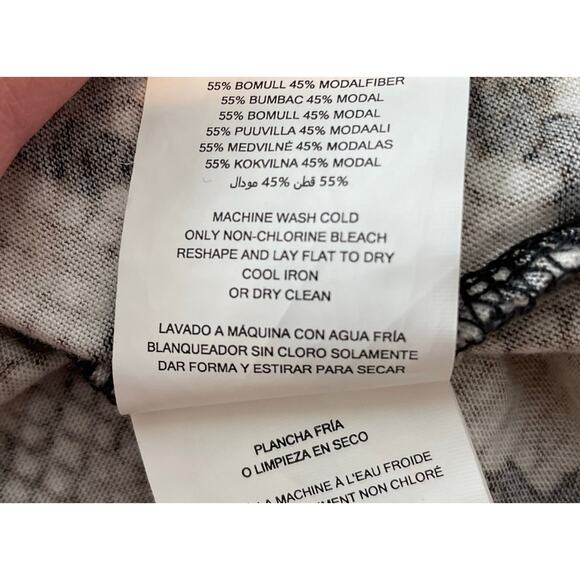 Michael Michael Kors Top Size M Snakeskin Print Short Bell Sleeves Brown Stretch - Picture 8 of 10